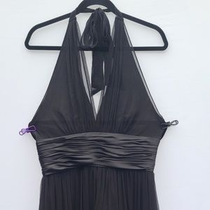 Maggy London Petites Black Halter Silk Dress